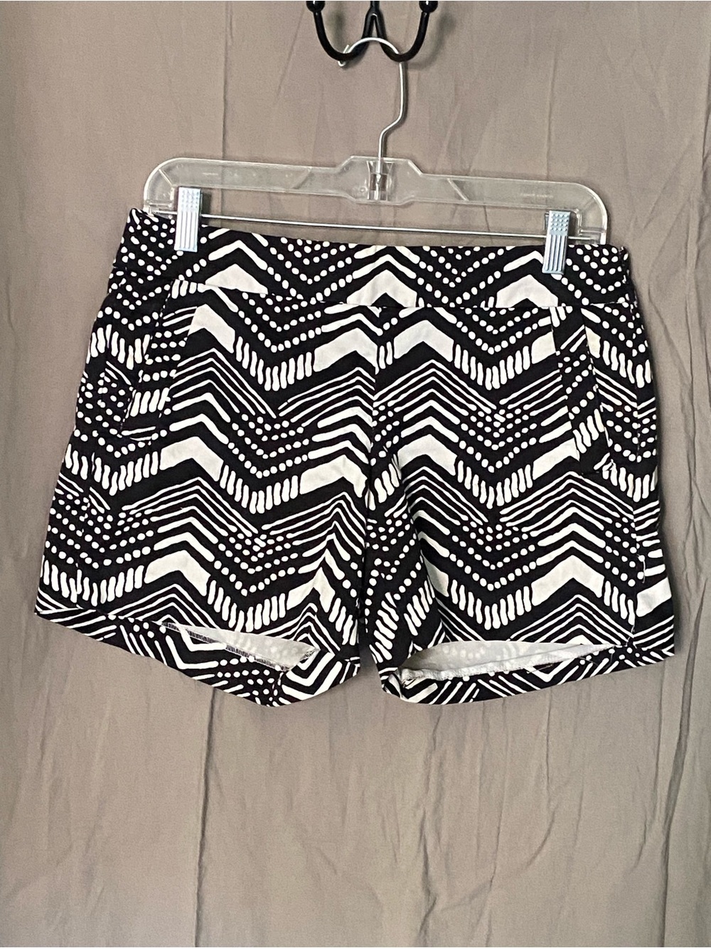 J. Crew Black & White Geometric Athletic Shorts